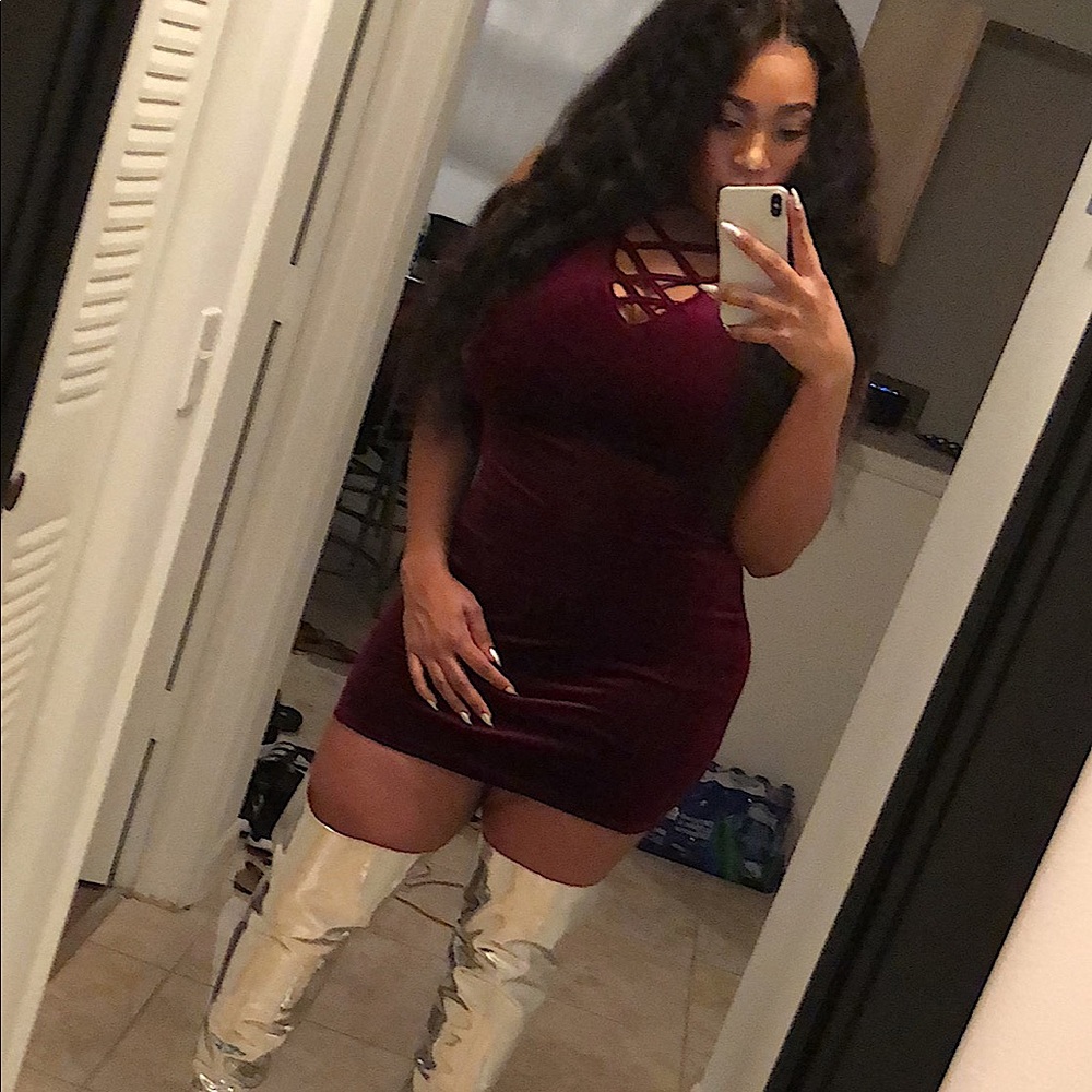 Burgundy Mini Dress